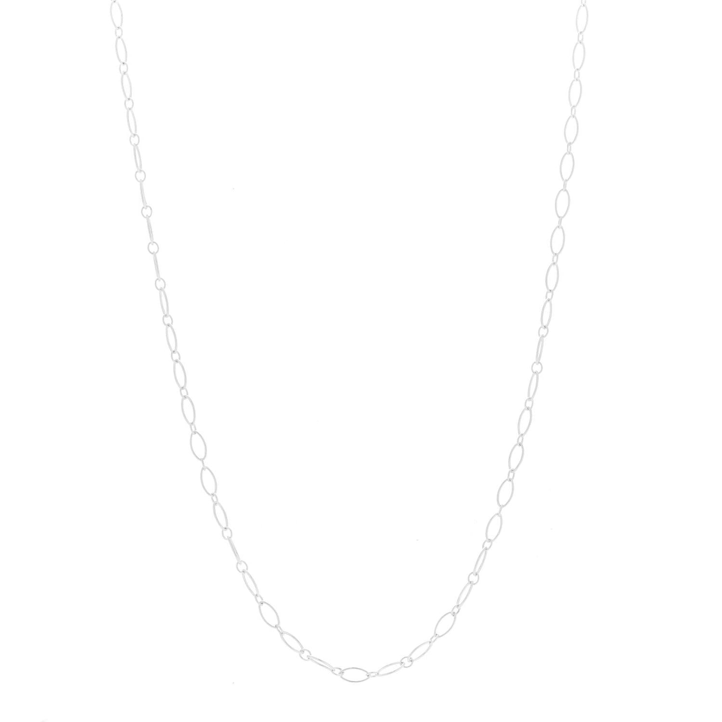 Sterling Silver Oval Link Chain Necklace 24.5"