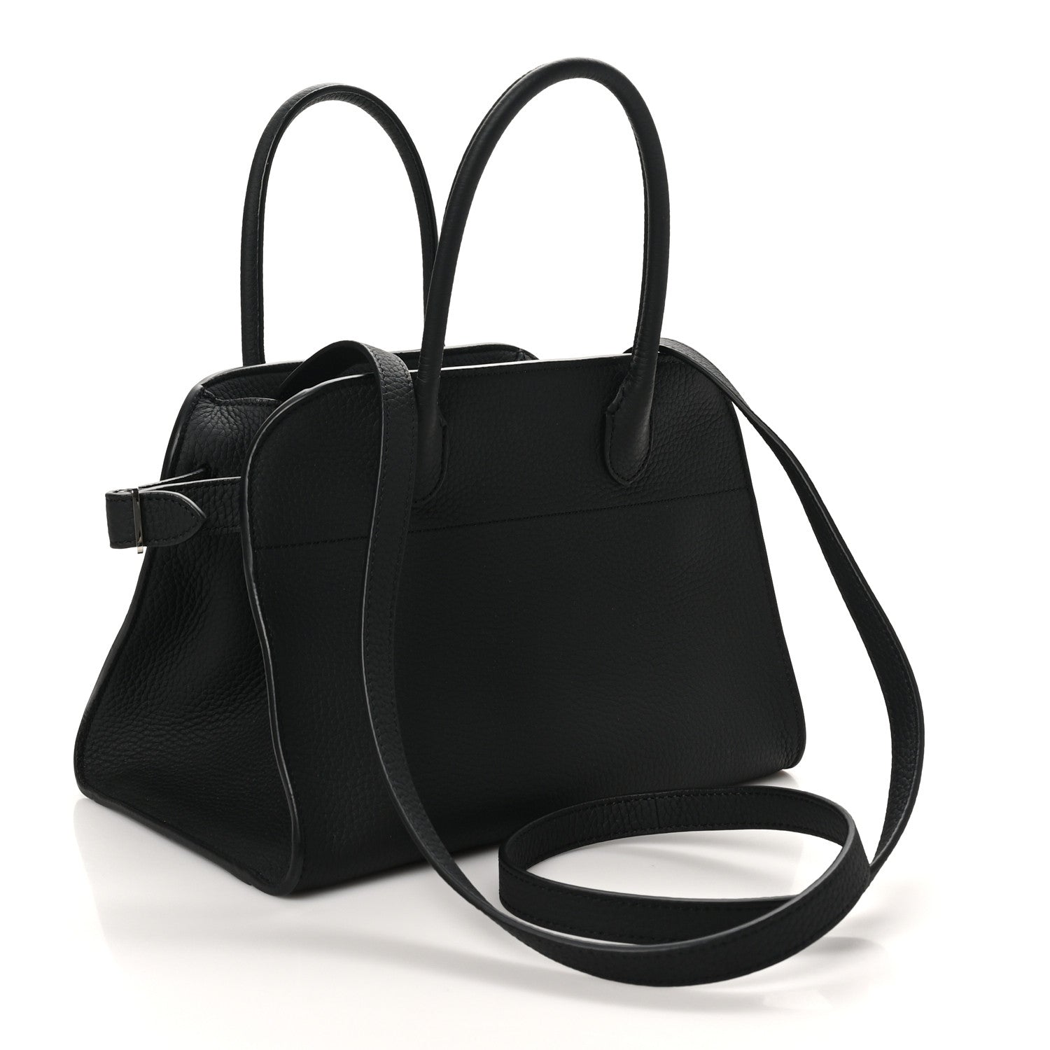 The Row Grained Calfskin Soft Margaux 10 Bag Black 3 of 9