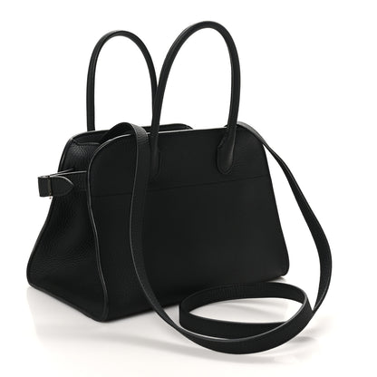 The Row Grained Calfskin Soft Margaux 10 Bag Black 3 of 9