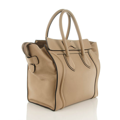 Celine Drummed Calfskin Mini Luggage Dune 4 of 11