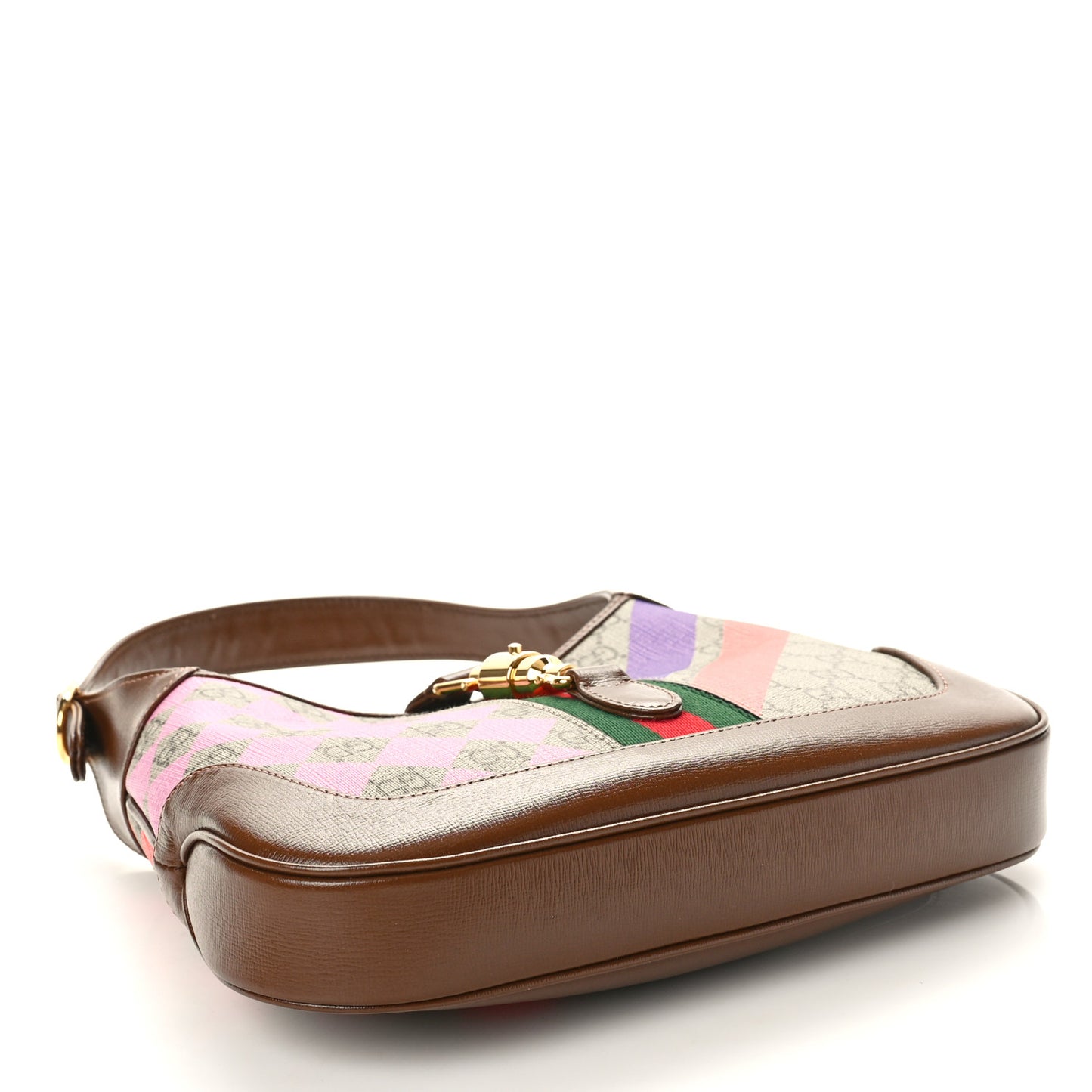 GG Supreme Monogram Azalea Calfskin Print Web Small Jackie 1961 Hobo Multicolor