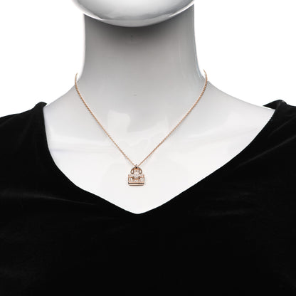 Hermes 18K Rose Gold Diamond Constance Amulettes Pendant Necklace 2 of 5