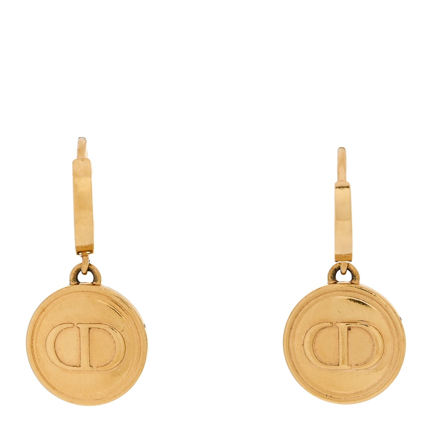 Christian Dior Metal CD Earrings Aged Gold 1 of 4