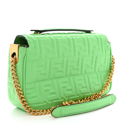 Fendi Nappa Small FF Embossed Midi Chain Baguette Edamame 3 of 10