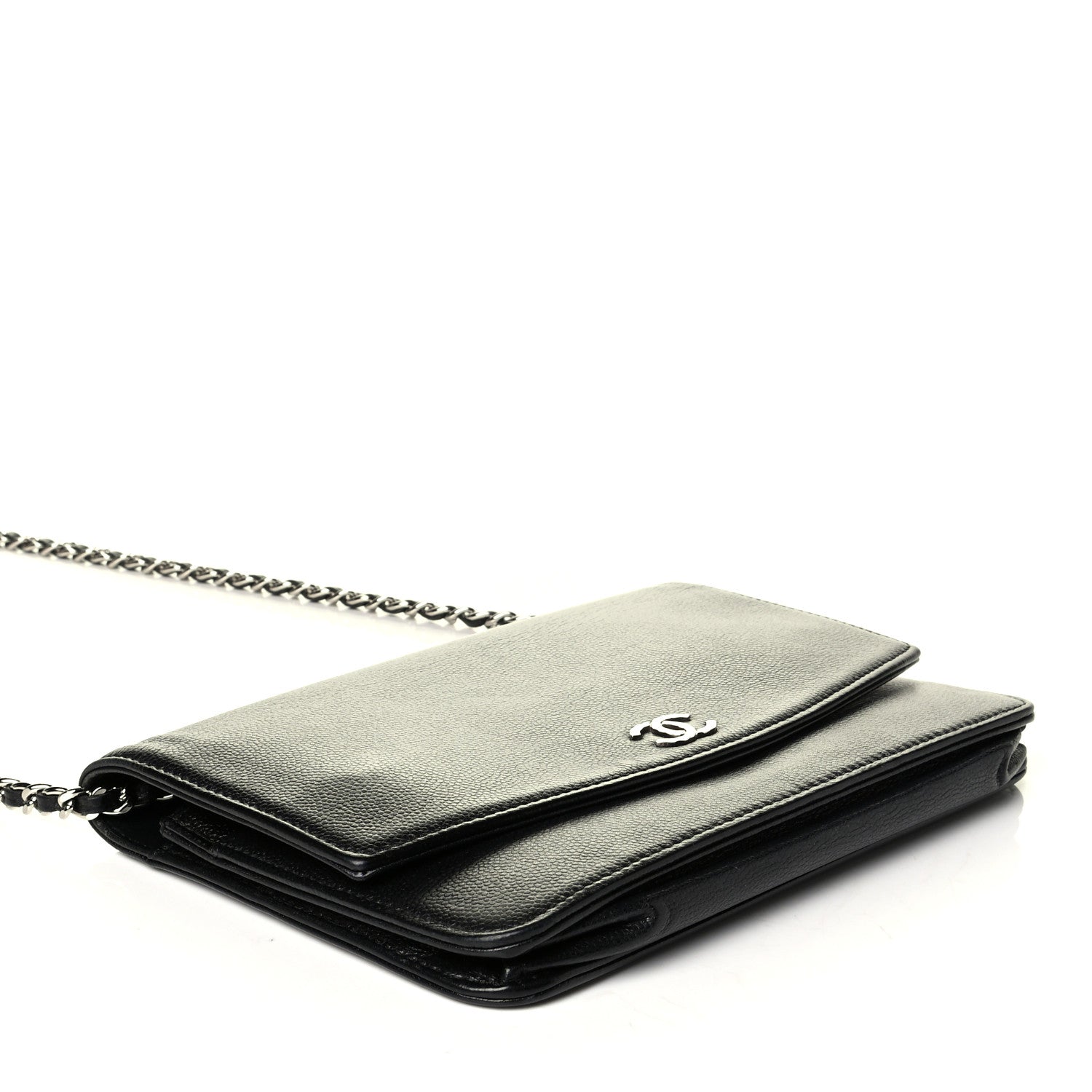 Chanel Caviar Sevruga Wallet On Chain WOC Black 3 of 7