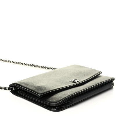Chanel Caviar Sevruga Wallet On Chain WOC Black 3 of 7