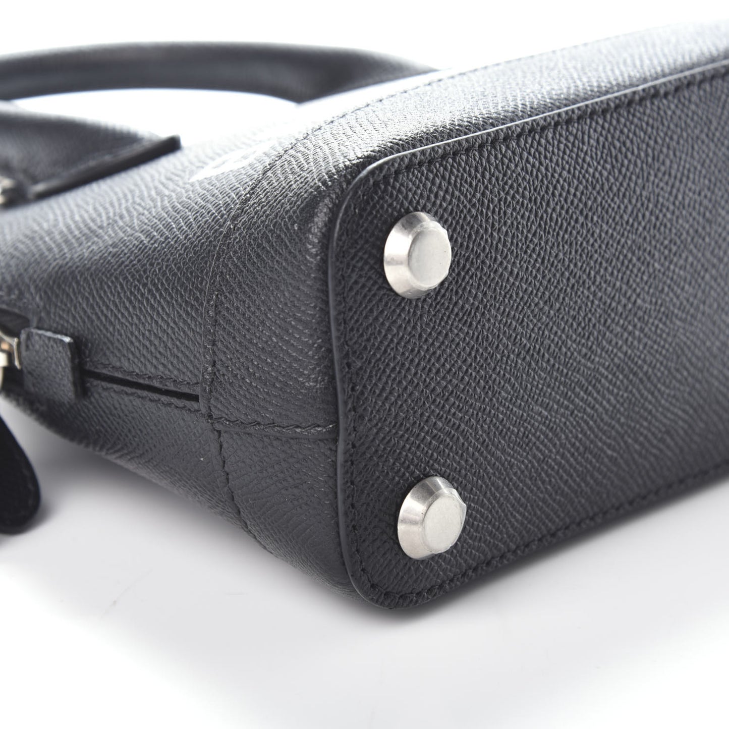 Signature Grained Calfskin XXS Ville Top Handle Bag Black