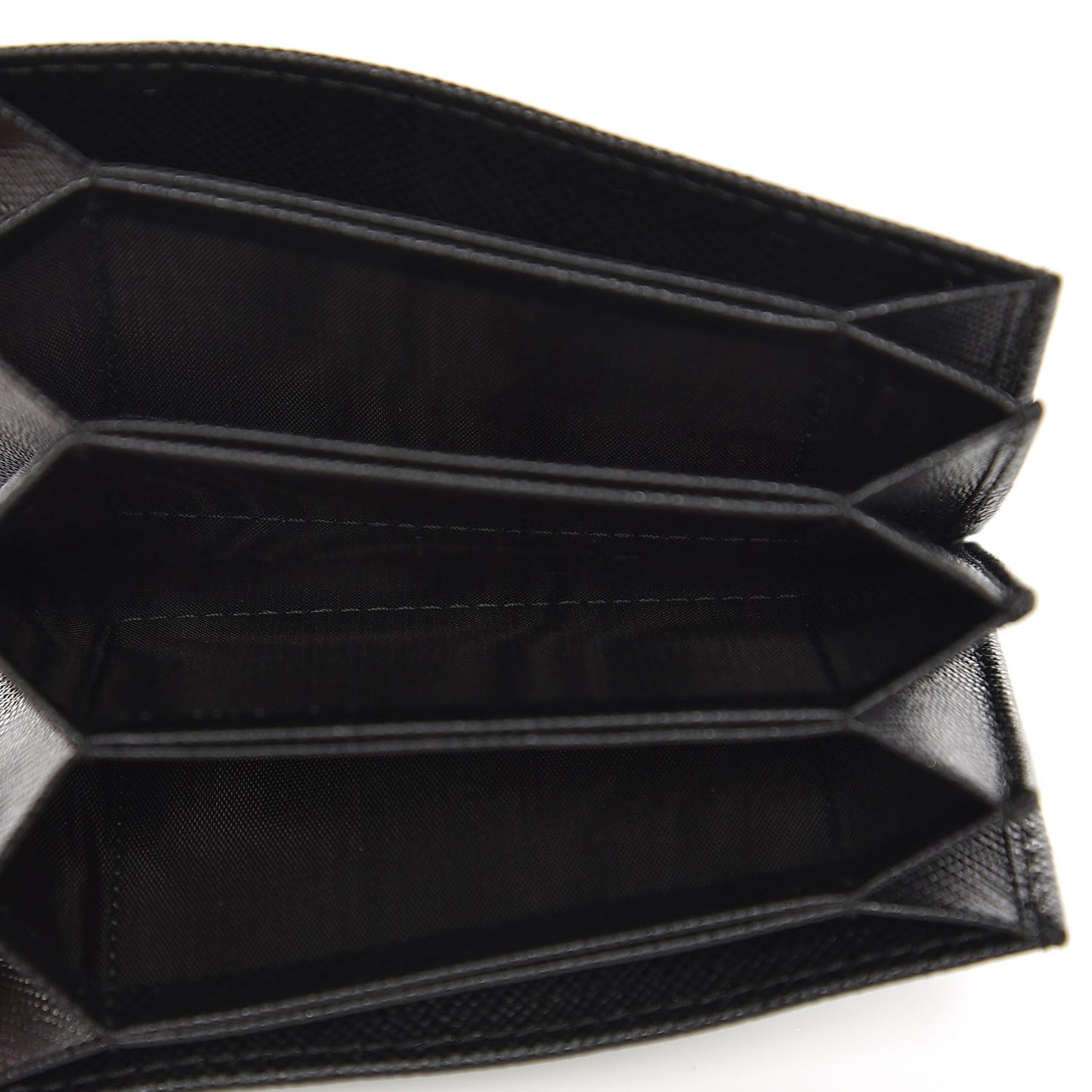 Saffiano Metal Gusseted Card Holder Black