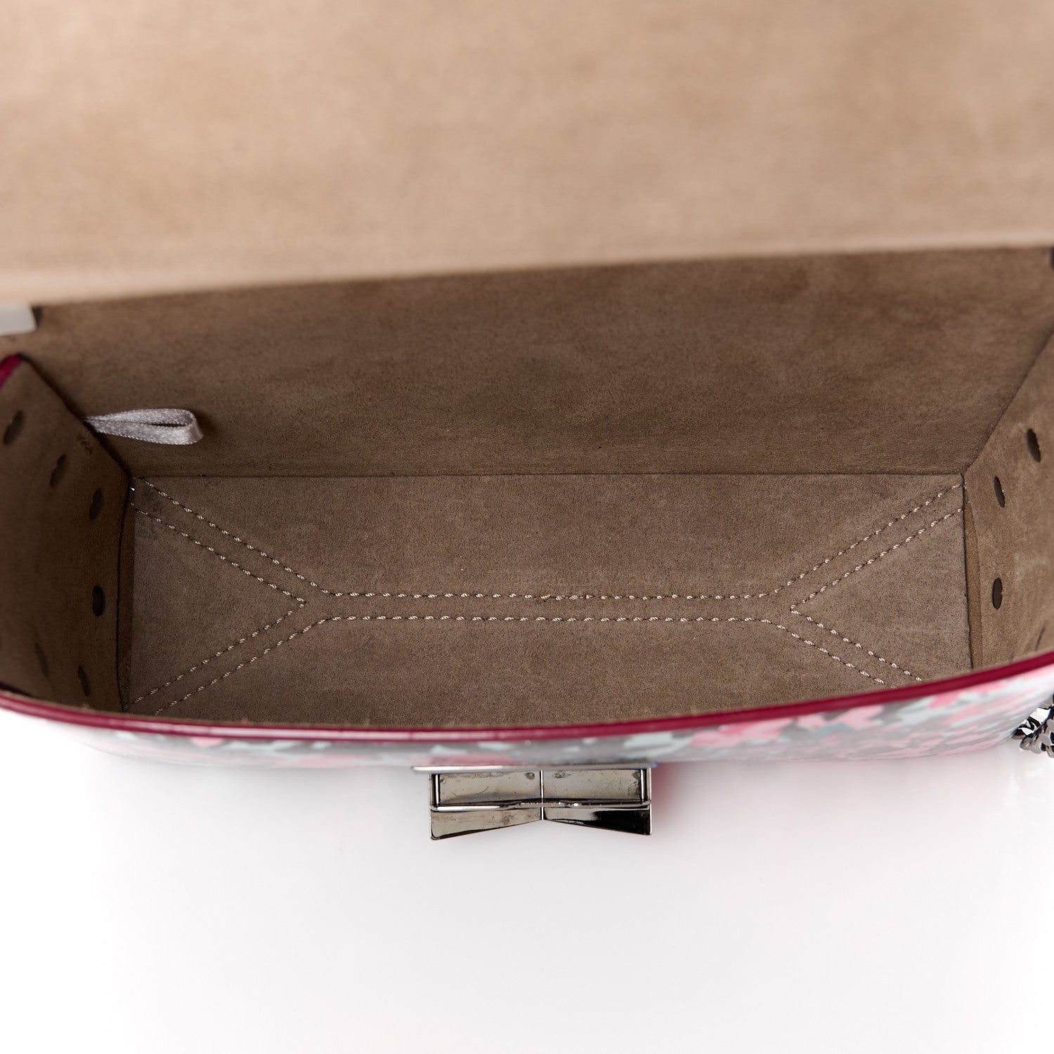 Jimmy Choo Cracked Metallic Calfskin Camoflower Lockett Petite Shoulder Bag Dahlia Brown 5 of 13