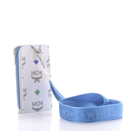 MCM Skyoptic Visetos Spectrum Diamond Mini Card Case Holder Lanyard White 2 of 7