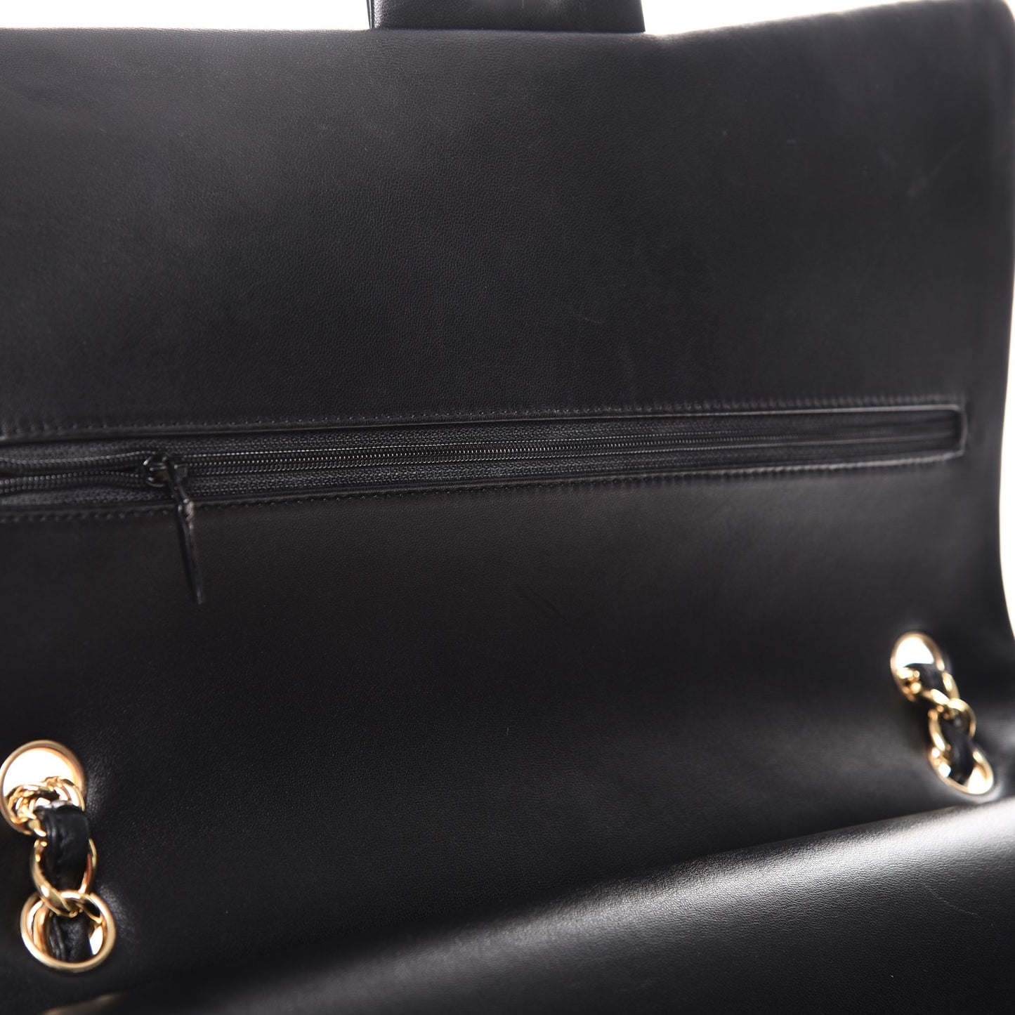 Lambskin Quilted Maxi Double Flap Black