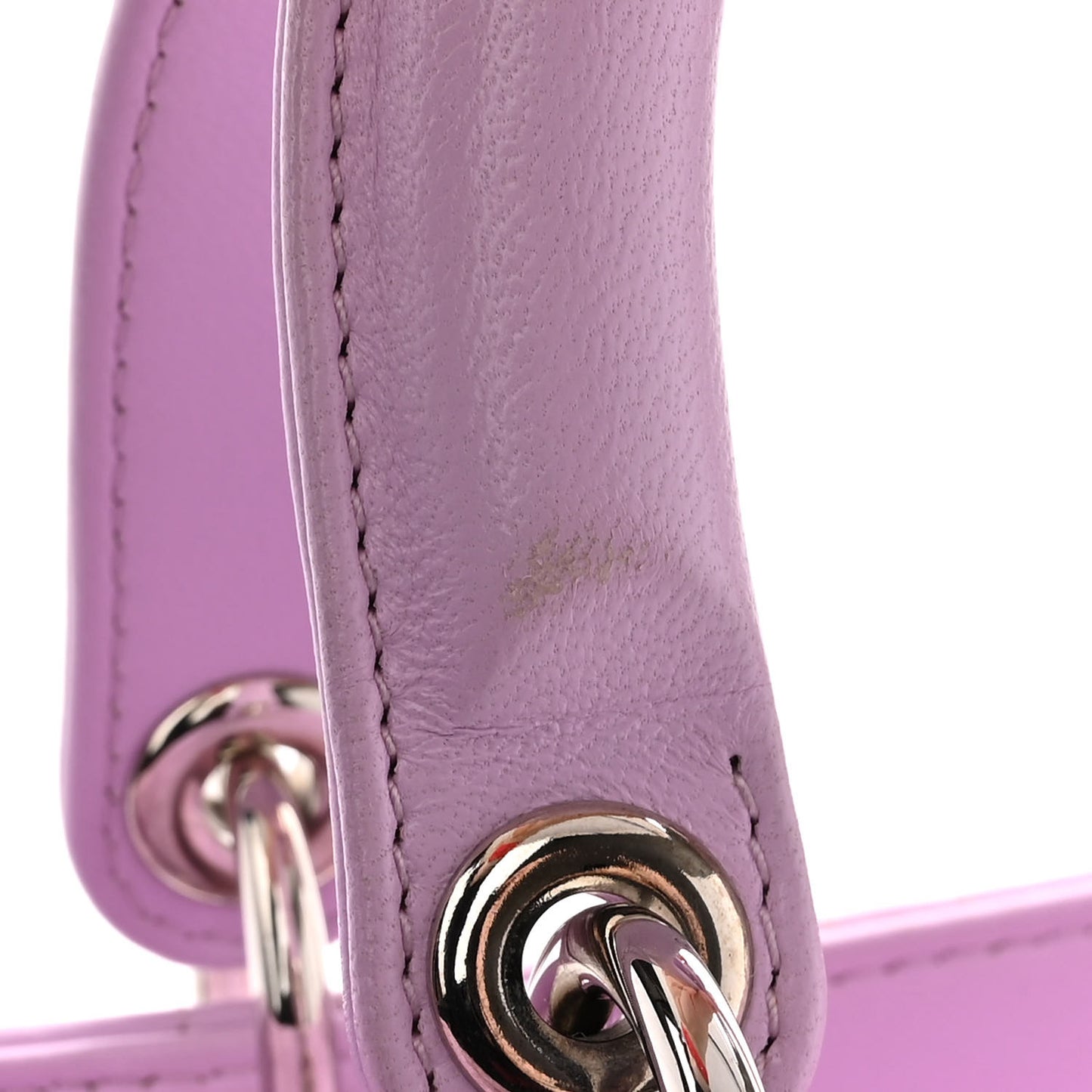 CHRISTIAN DIOR Lambskin Cannage Medium Lady Dior Purple