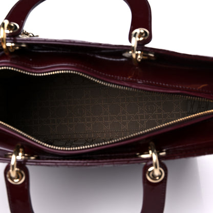 Christian Dior Patent Cannage Large Lady Dior Burgundy 4 of 12