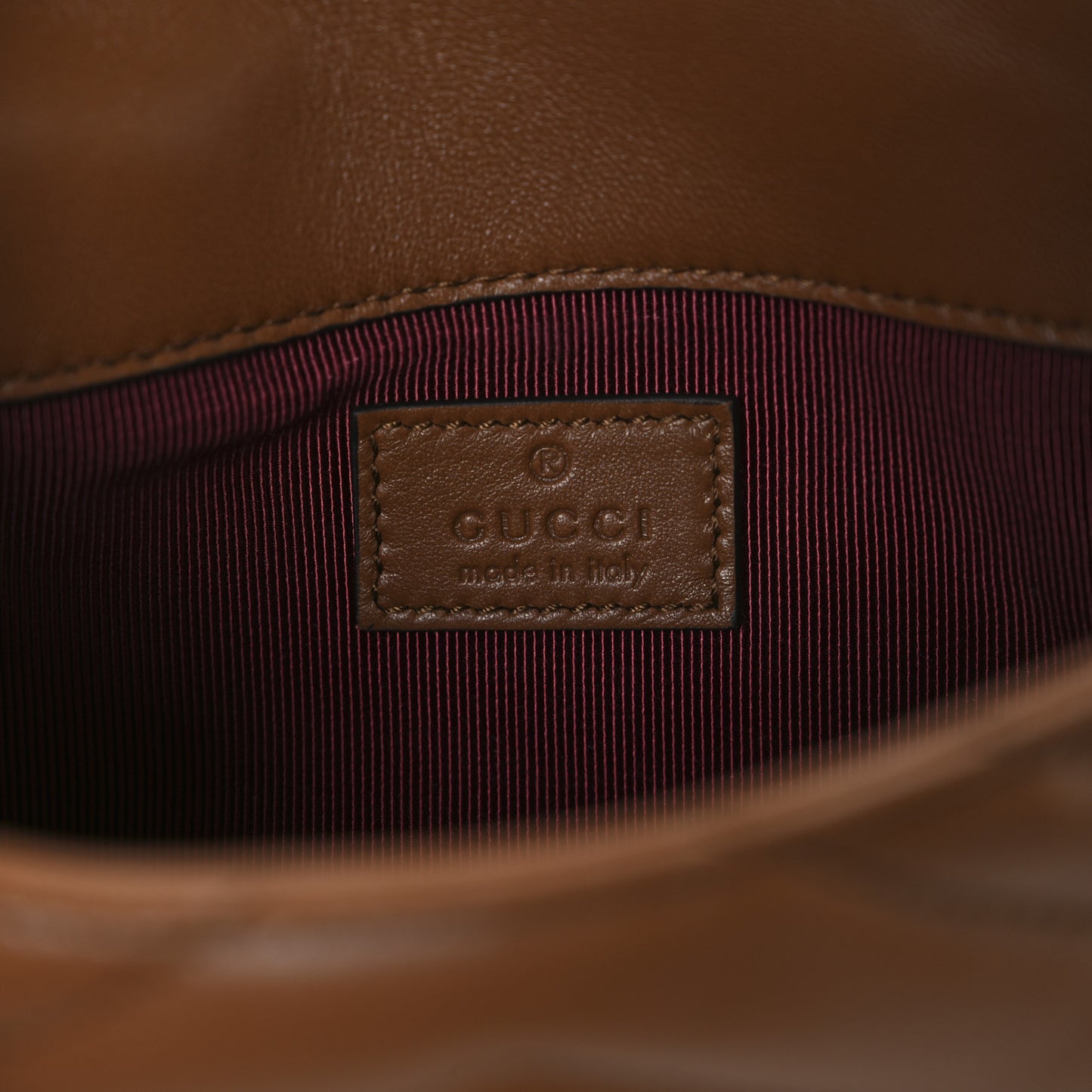 Lambskin Matelasse Mini GG Marmont Shoulder Bag Brown