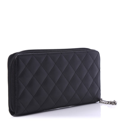 Chanel Calfskin Quilted Cambon Large Gusset Zip Around Wallet Black 3 of 14