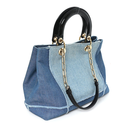 Christian Dior Denim Dior D Light Tote Blue 3 of 11