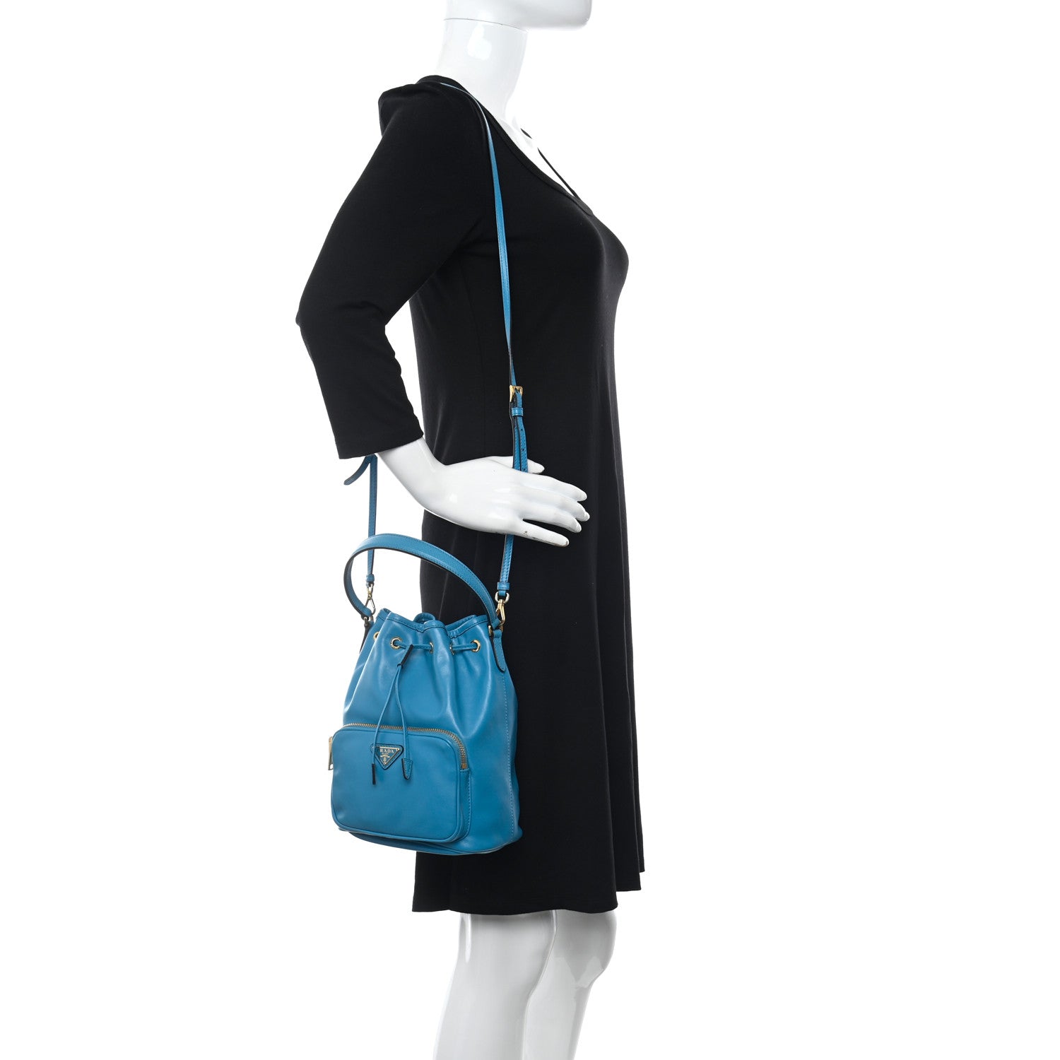Prada Light Calf Mini Bucket Crossbody Bag Voyage 2 of 11