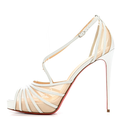 Christian Louboutin Kid Rete Filamenta 120 Platform Sandals 41 White 1 of 8