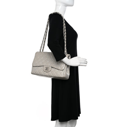 Chanel Caviar Quilted Jumbo Double Flap Grey 2 of 16