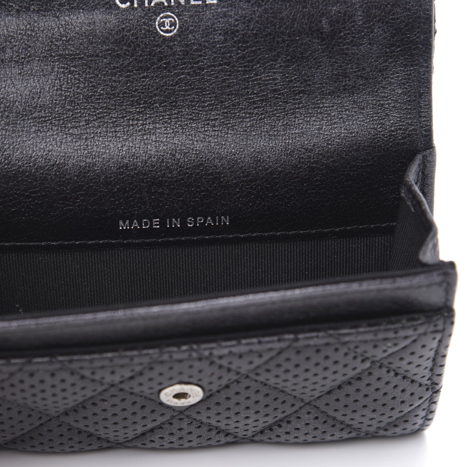 Chanel Lambskin Perforated Quilted Card Holder Grey 7 of 11