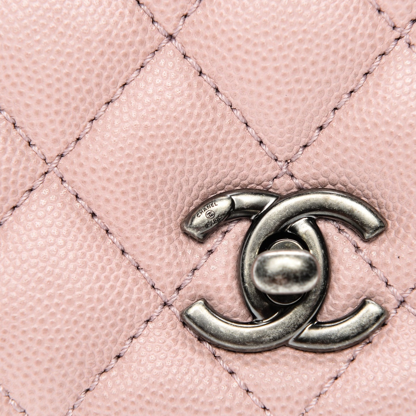 Caviar Quilted Mini Coco Handle Flap Pink