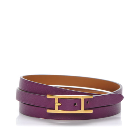 Hermes Swift Hapi 3 MM Triple Tour Wrap Bracelet M Anemone 1 of 9