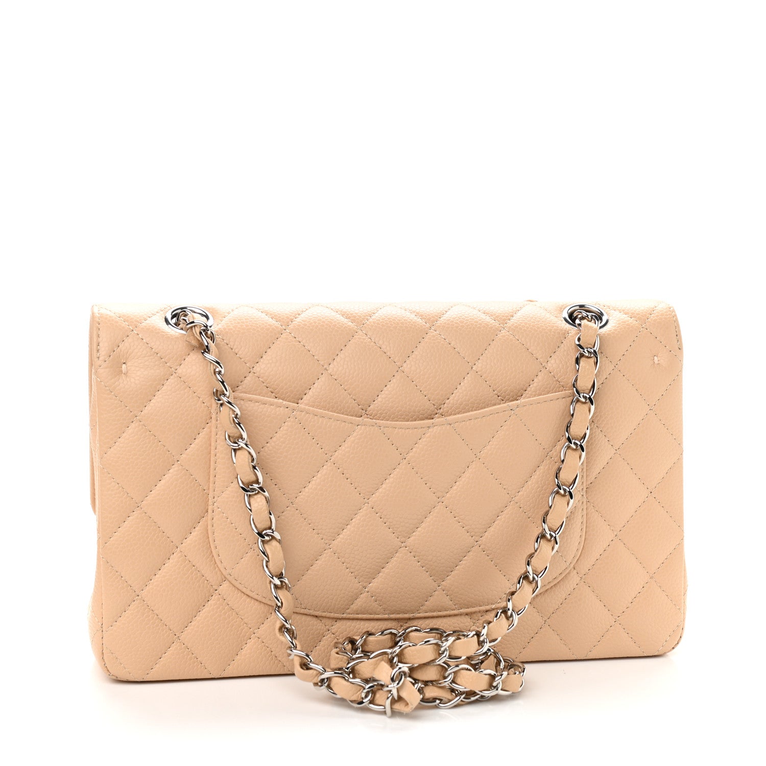 Chanel Caviar Quilted Medium Double Flap Beige 3 of 9