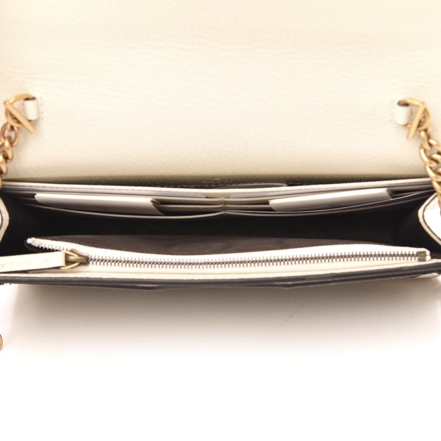 Gucci GG Supreme Monogram Web Queen Margaret Chain Wallet White 5 of 10