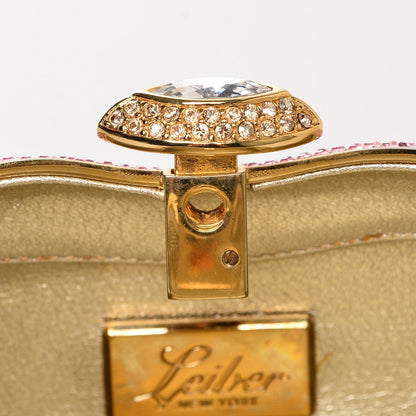 Judith Leiber Swarovski Crystal Minaudière Clutch Pink Gold 7 of 8
