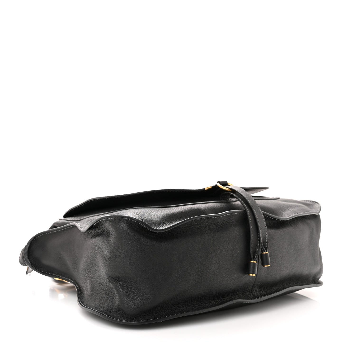 Calfskin Large Marcie Satchel Black