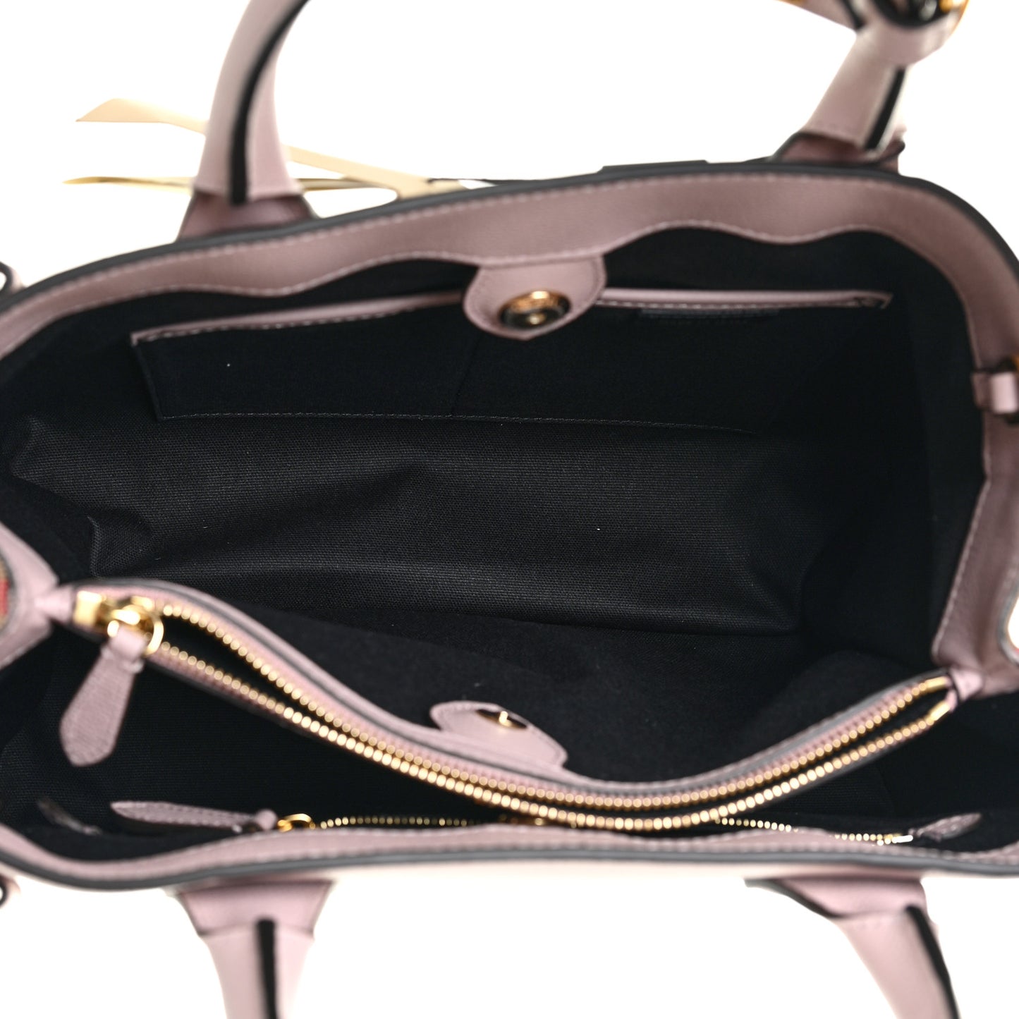 Derby Calfskin House Check Medium Banner Tote Pale Orchid