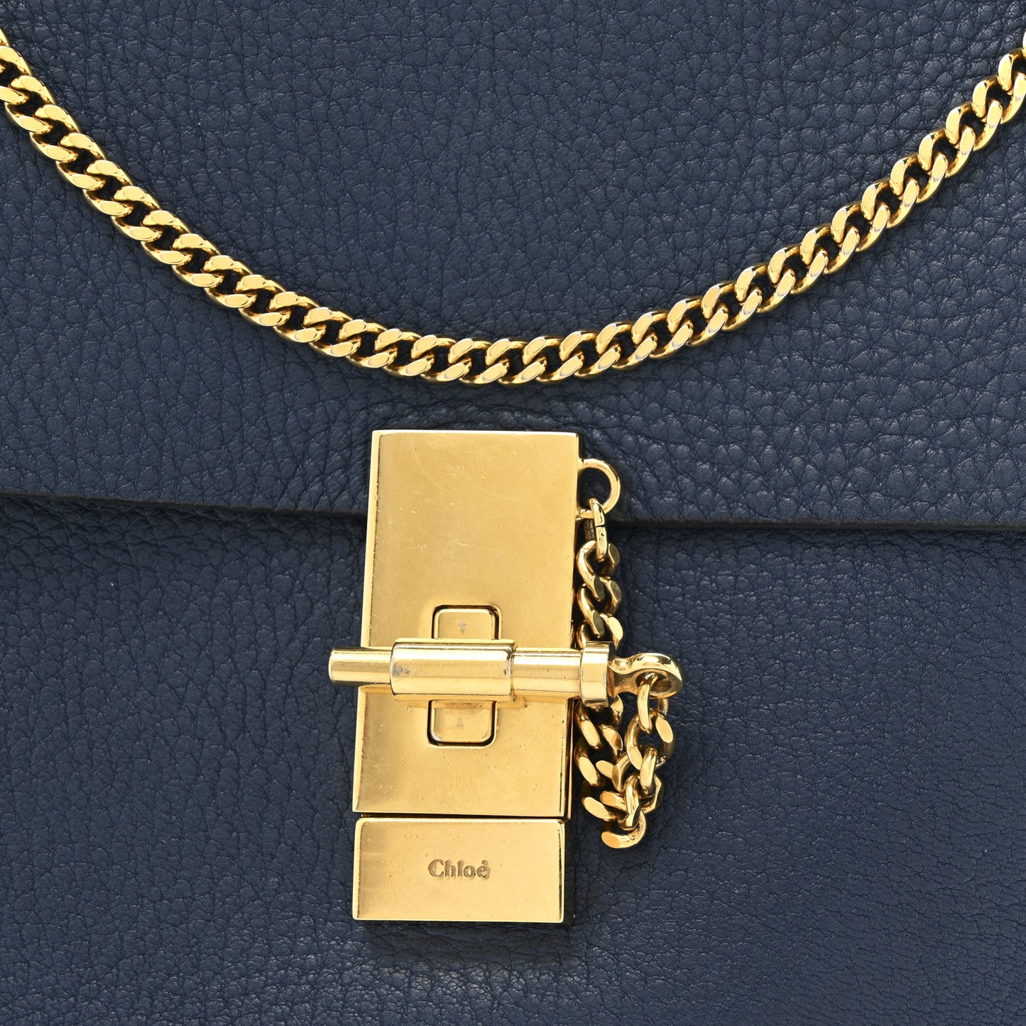 Grained Lambskin Drew Shoulder Bag Factory Blue