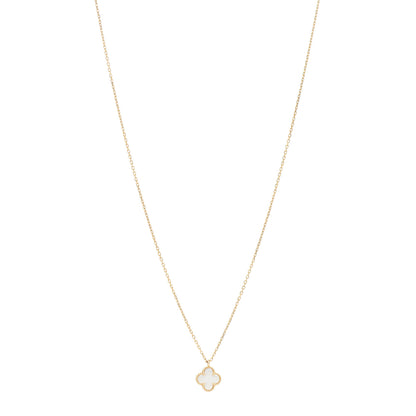 Van Cleef & Arpels 18K Yellow Gold Mother of Pearl Sweet Alhambra Pendant Necklace 1 of 5