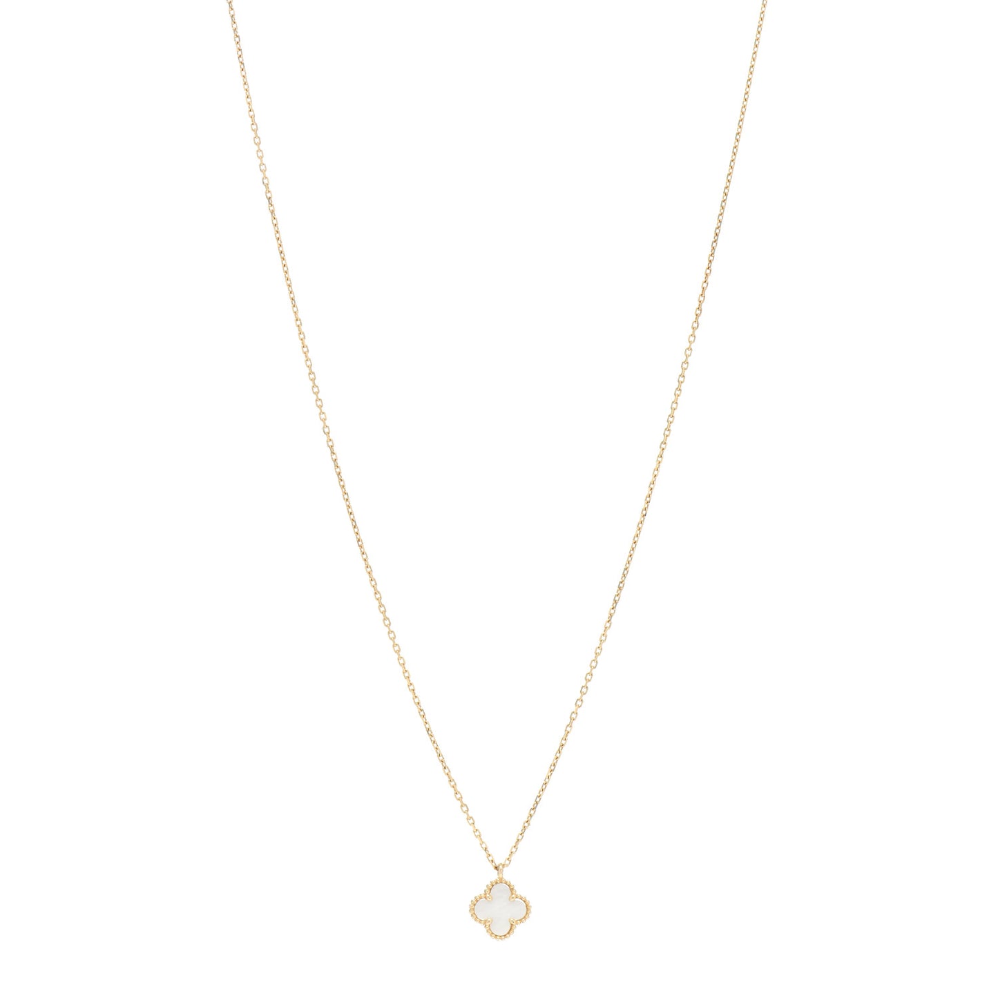 18K Yellow Gold Mother of Pearl Sweet Alhambra Pendant Necklace