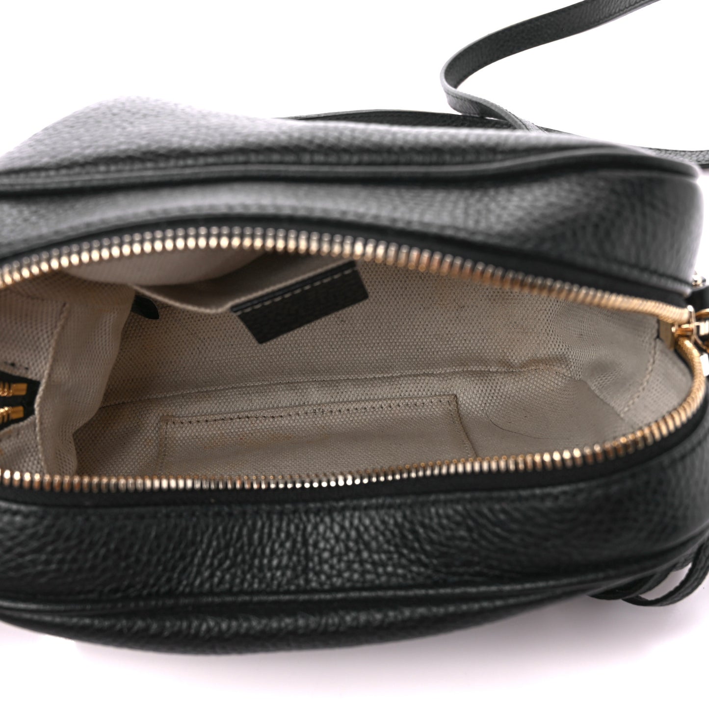 Pebbled Calfskin Small Soho Disco Bag Black