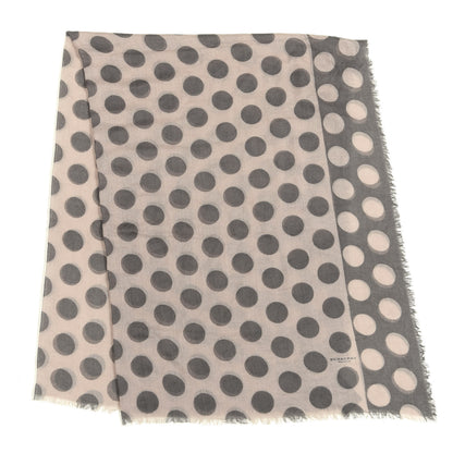 Burberry Prorsum Cashmere Silk Polka Dot Fringe Scarf Grey 2 of 4