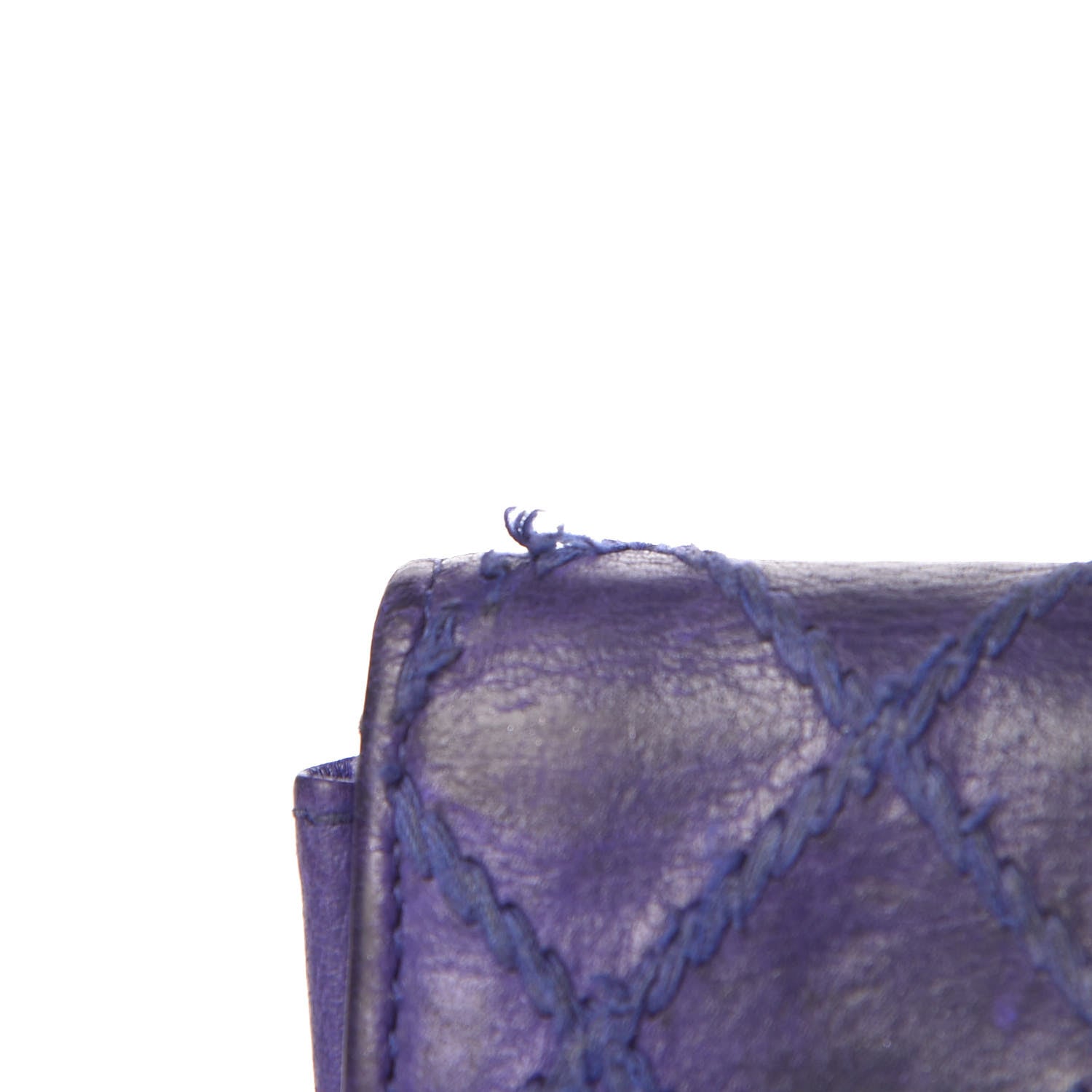 Chanel Calfskin Diamond Stitched Card Holder Wallet Purple 13 of 15