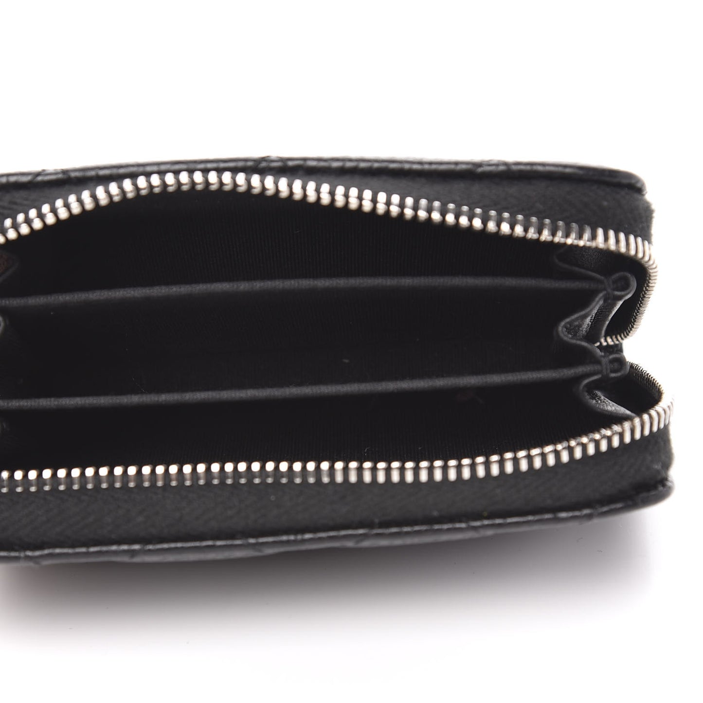 Caviar Quilted Incognito Zip Coin Purse Black