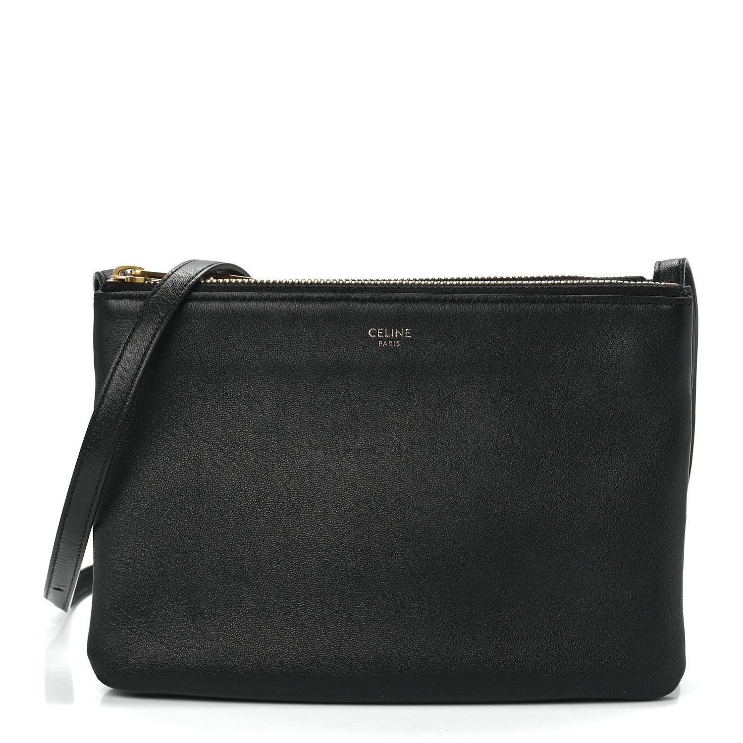 Celine Lambskin Small Trio Crossbody Bag Black 1 of 13