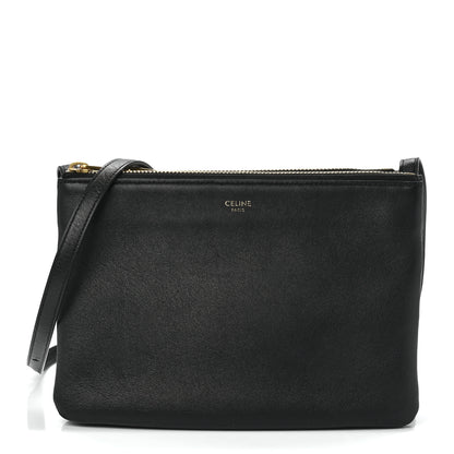 Celine Lambskin Small Trio Crossbody Bag Black 1 of 13