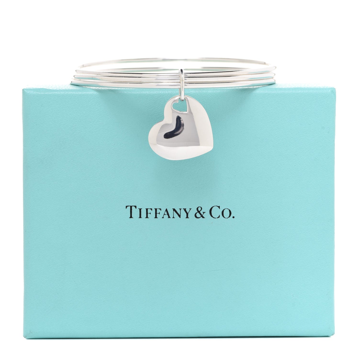 Tiffany Sterling Silver Heart Triple Bangle Bracelet 5 of 5