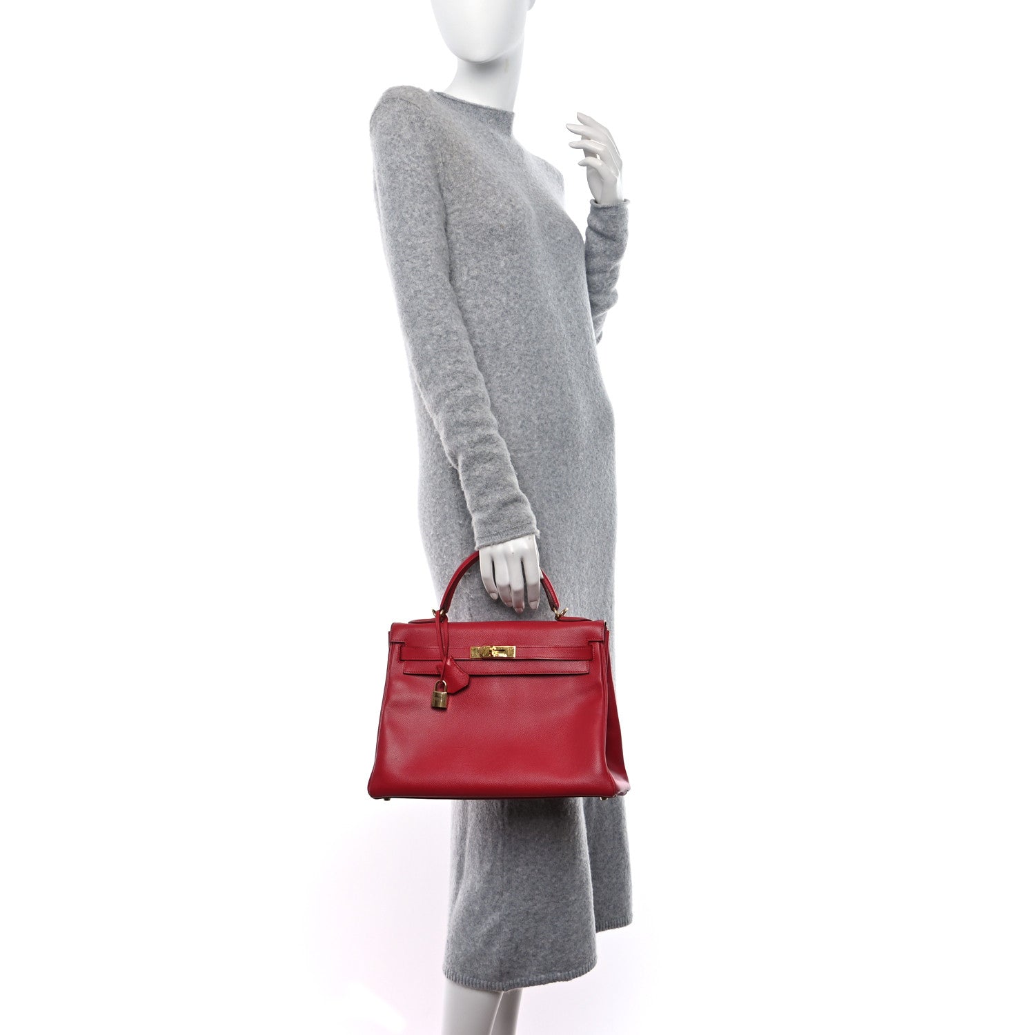 Hermes Courchevel Kelly Retourne 32 Rouge Vif 2 of 9