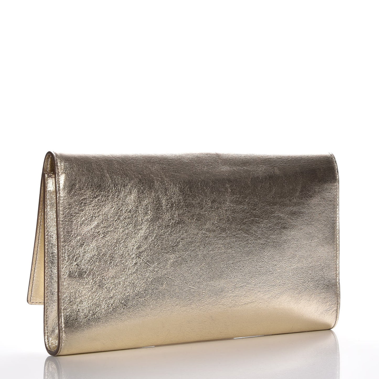 Metallic Calfskin Monogram Large Belle De Jour Clutch Gold