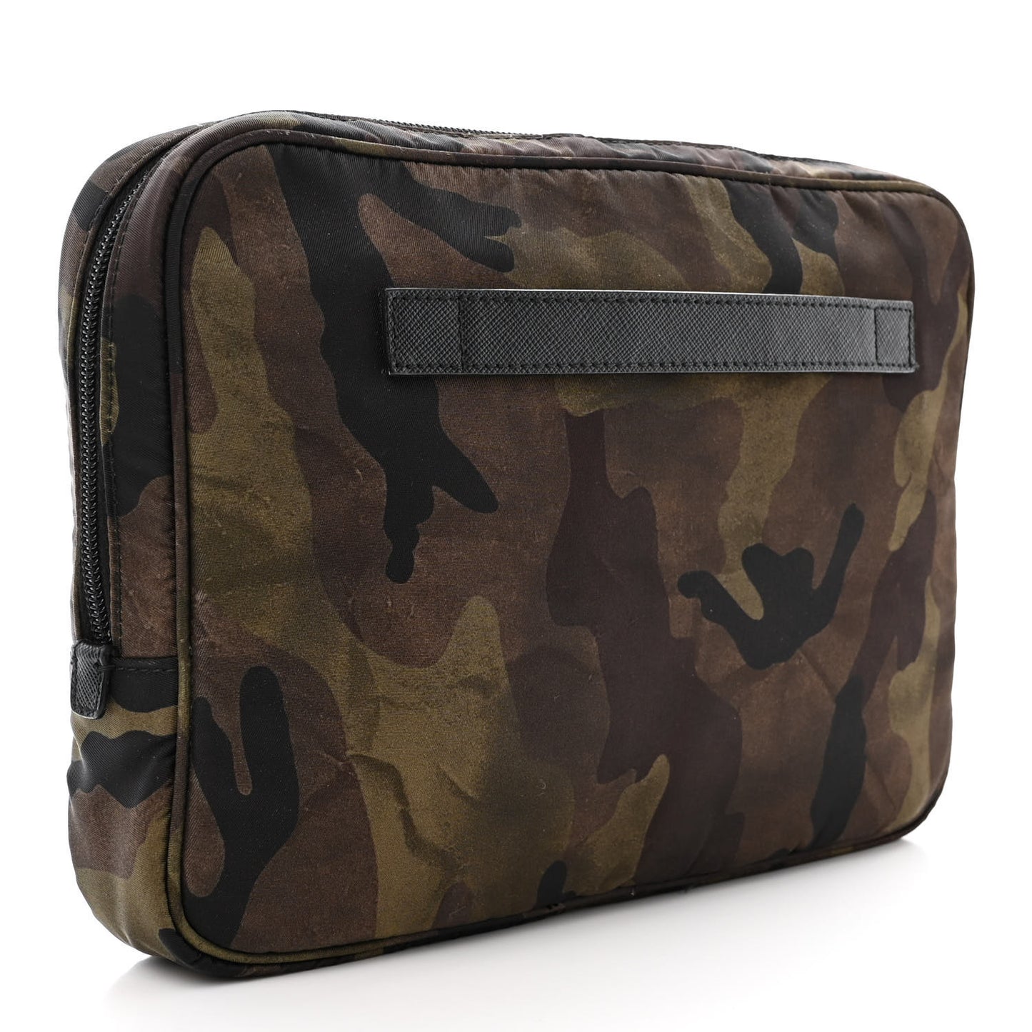 Nylon Camouflage Print Clutch Khaki
