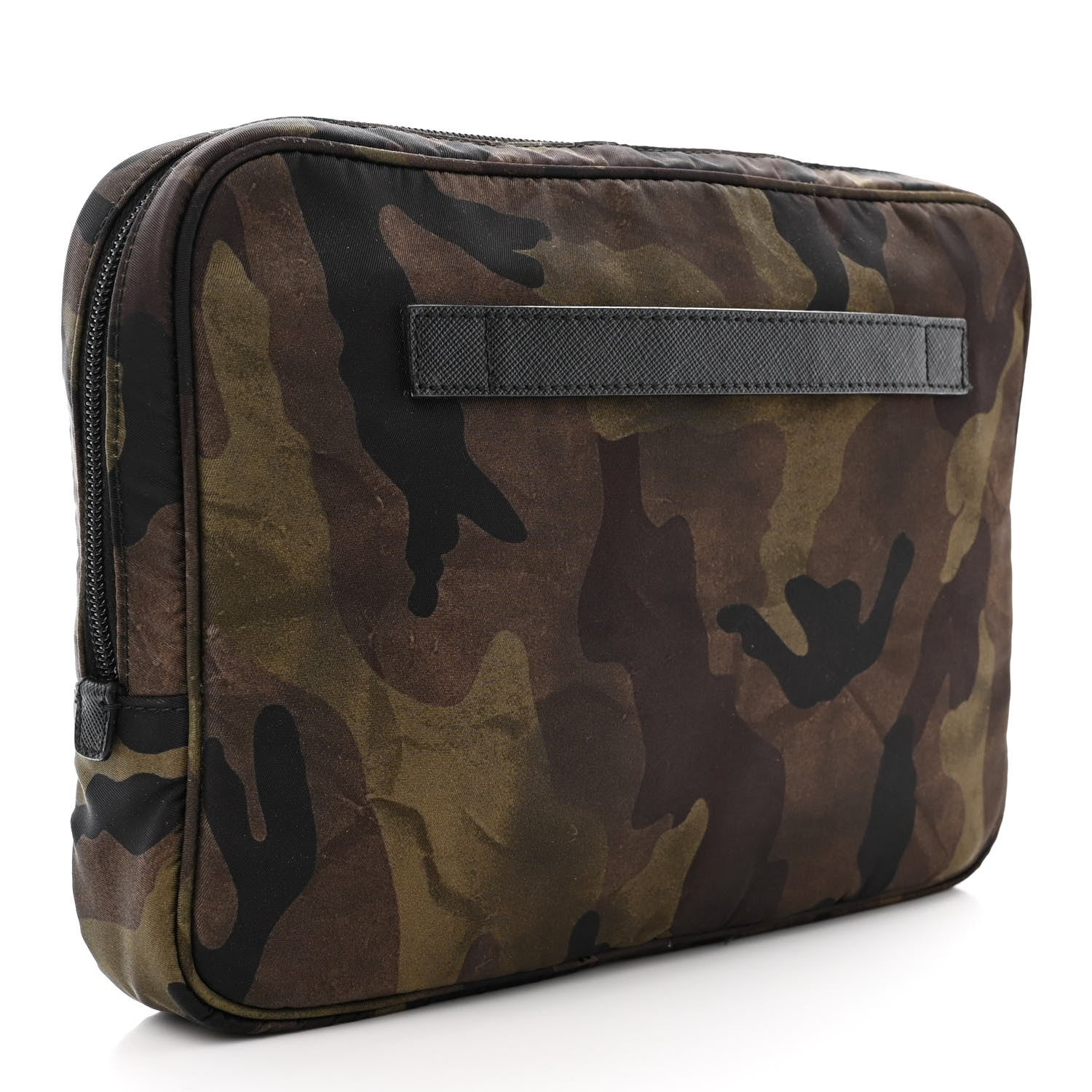 Prada Nylon Camouflage Print Clutch Khaki 3 of 11