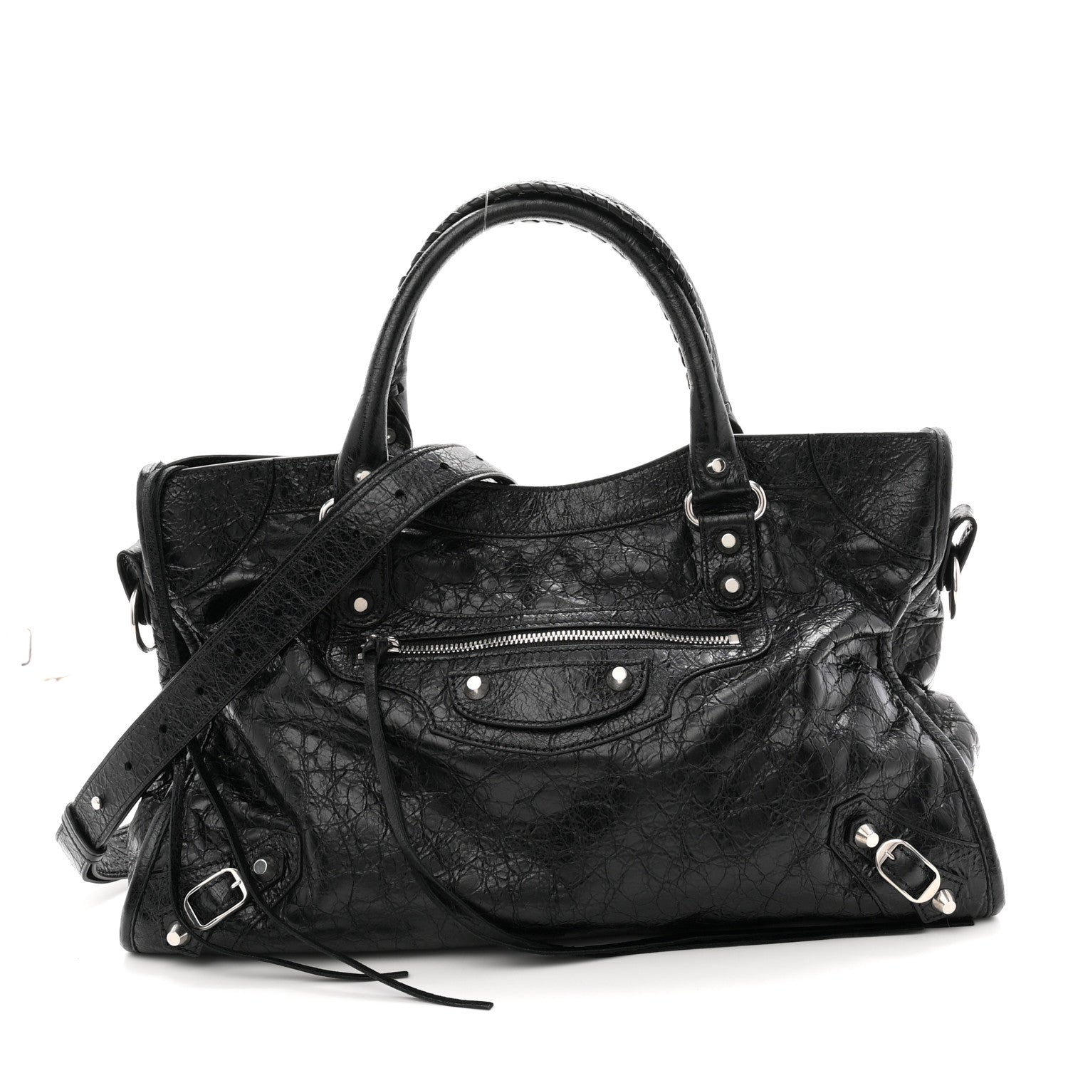 Balenciaga Agneau Arena Silver Hardware Medium Le City Black 1 of 10
