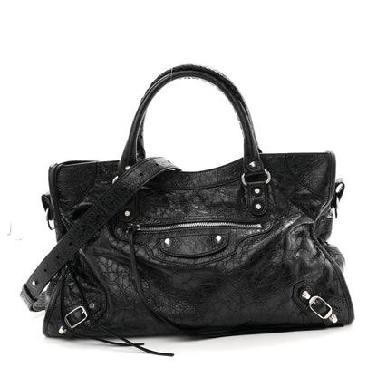 Balenciaga Agneau Arena Silver Hardware Medium Le City Black 1 of 10