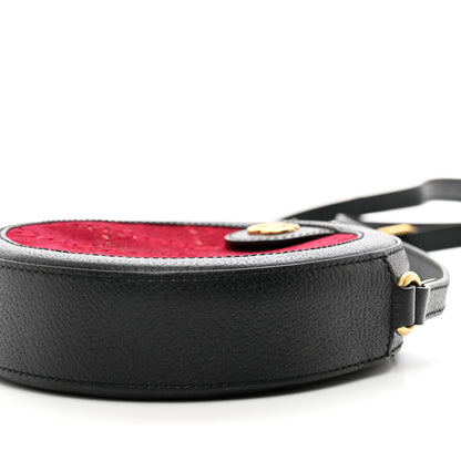Gucci Velvet GG Monogram Textured Calfskin Round Shoulder Bag Red Cipria Black 11 of 11
