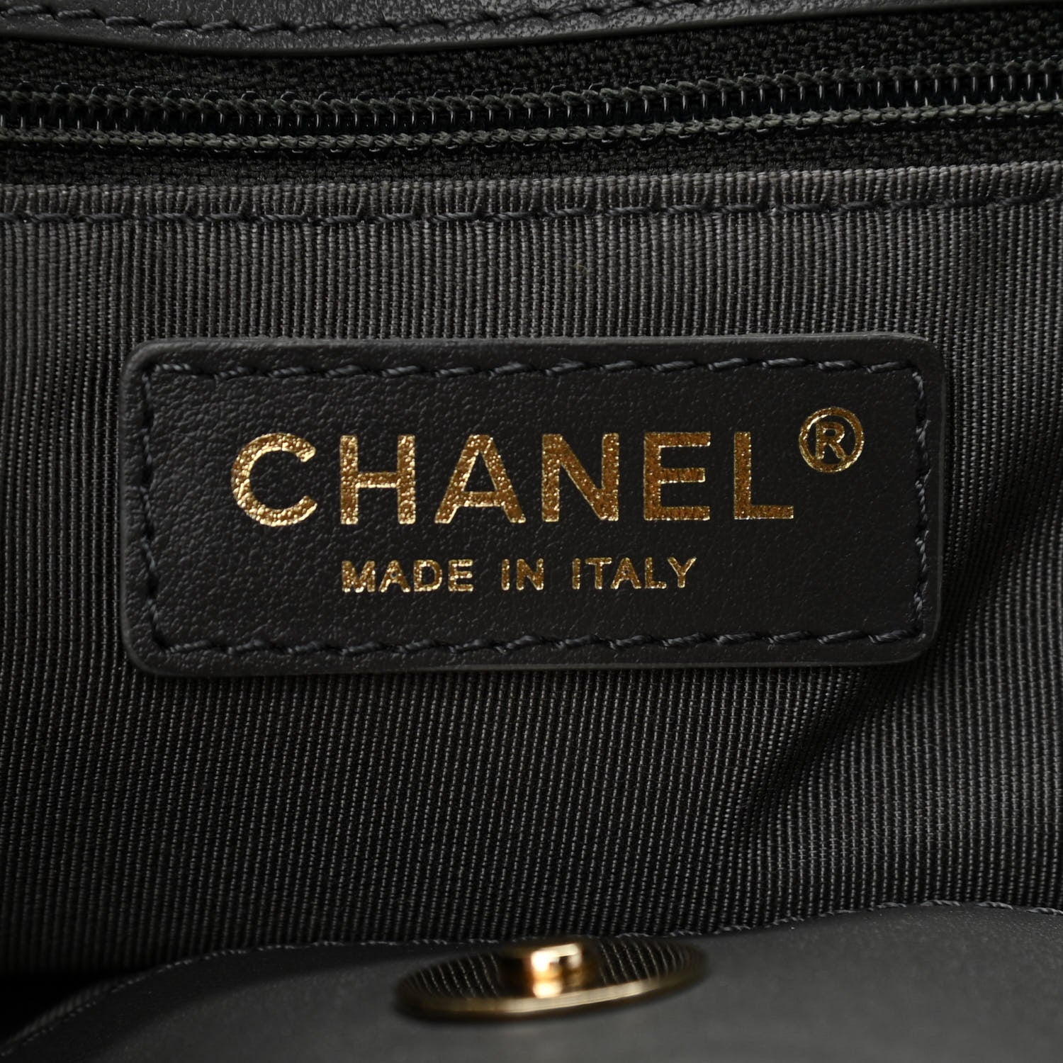 Chanel Lambskin Quilted CC Dweller Drawstring Tote Grey 6 of 10
