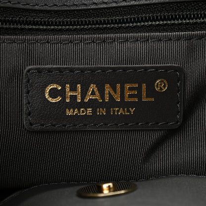 Chanel Lambskin Quilted CC Dweller Drawstring Tote Grey 6 of 10